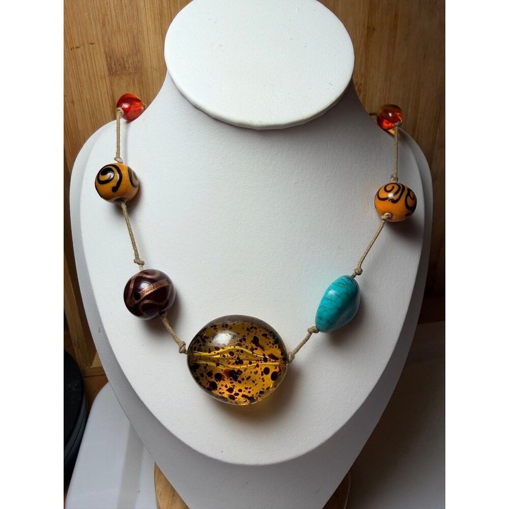 Vintage Treska Beaded Necklace with Mixed Beads